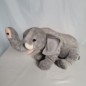 Pier 1 Imports Large 20" Gray Textured Wrinkled Elephant Plush Stuffed Animal